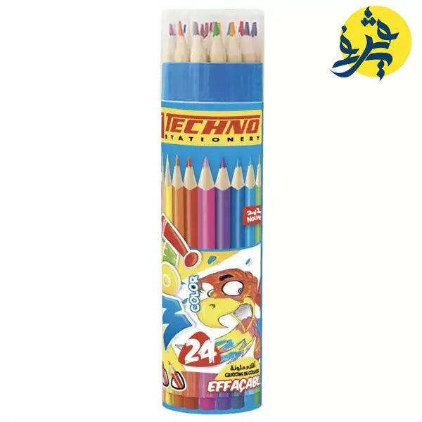 Crayons de couleur WOW effaçable boite ronde de 24 pièces -