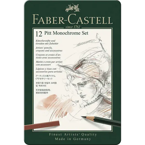 Charger l&#39;image dans la visionneuse de la galerie, Faber Castell - 12 Pitt Monochrome Set Crayons - Guerfi Store
