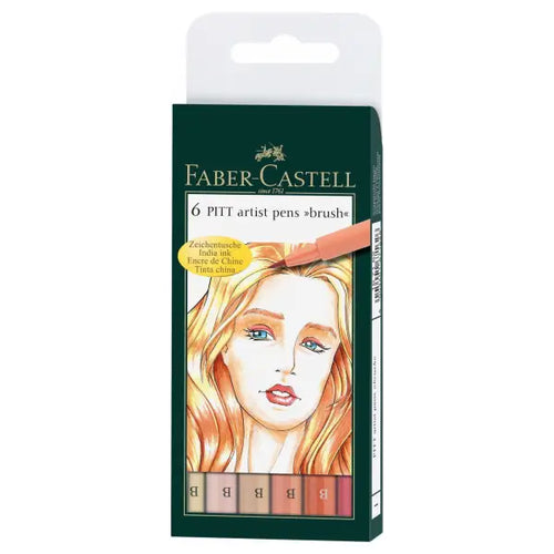 Charger l&#39;image dans la visionneuse de la galerie, Faber Castell - 6 PITT artist pens brush light skin - Guerfi Store
