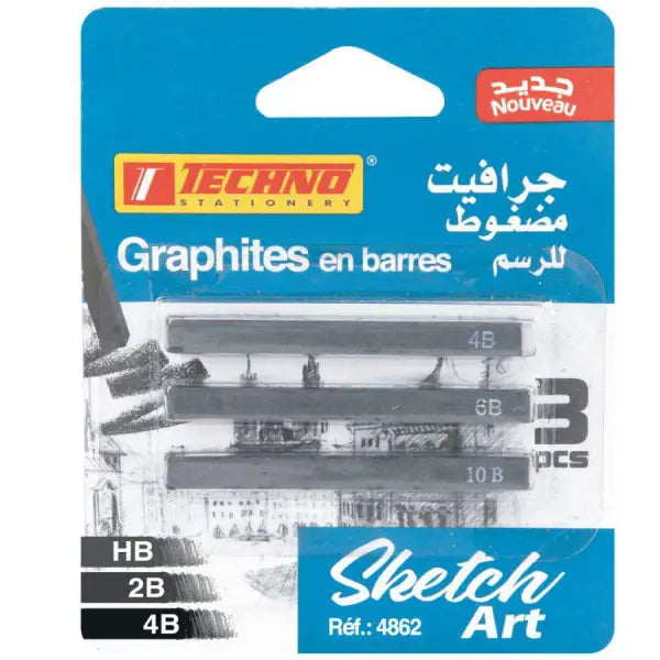 GRAPHITES EN BARRES CARTE 3 PCS_ TECHNO