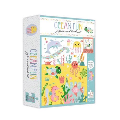 Charger l&#39;image dans la visionneuse de la galerie, Jigsaw and Book Set - Ocean Fun
