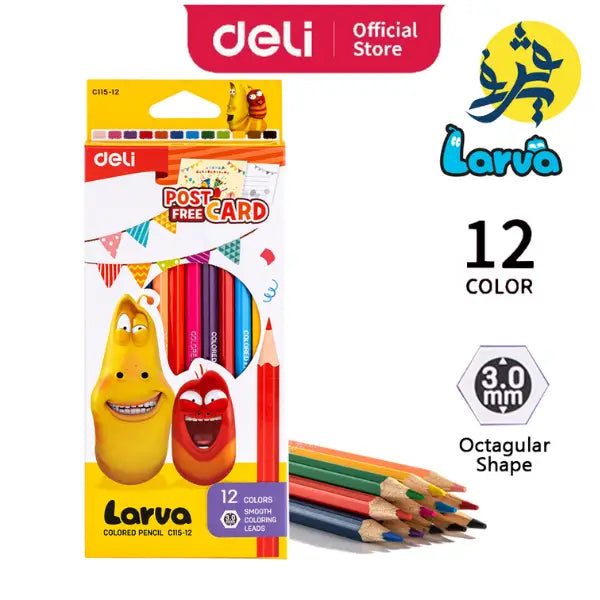 Larva boite de 12 crayons scolaire - DELI