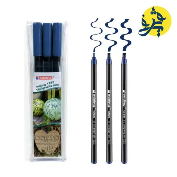 Lot de 3 stylos de calligraphie Bleu - Edding