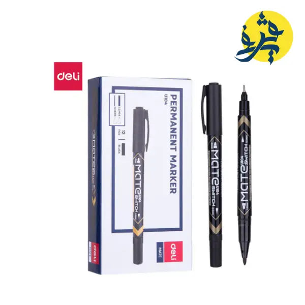 Marqueur permanent Double tête -DELI - Noir