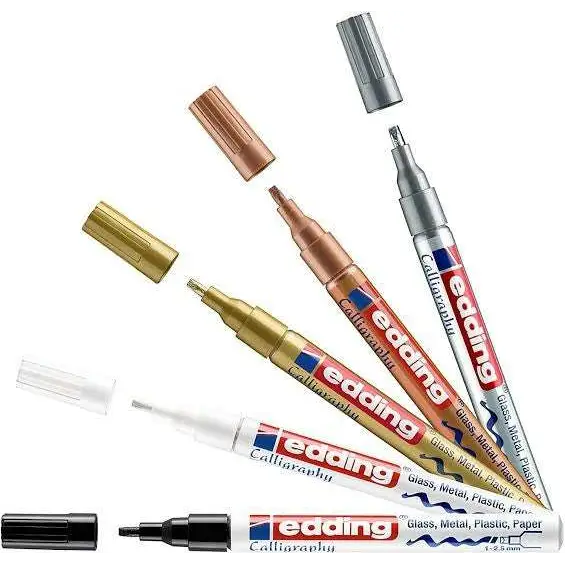 Marqueur tout surface metalise 5 couleurs EDDING