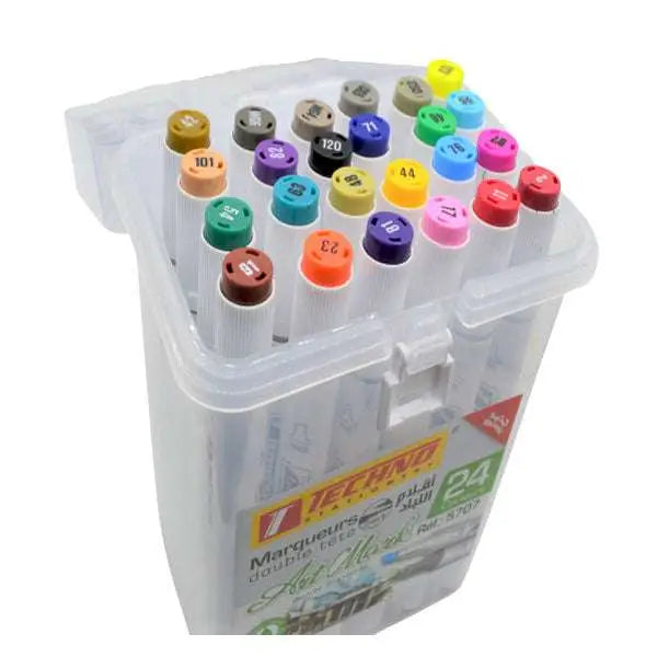 Marqueurs double tête ArtMark 24 couleurs - Techno