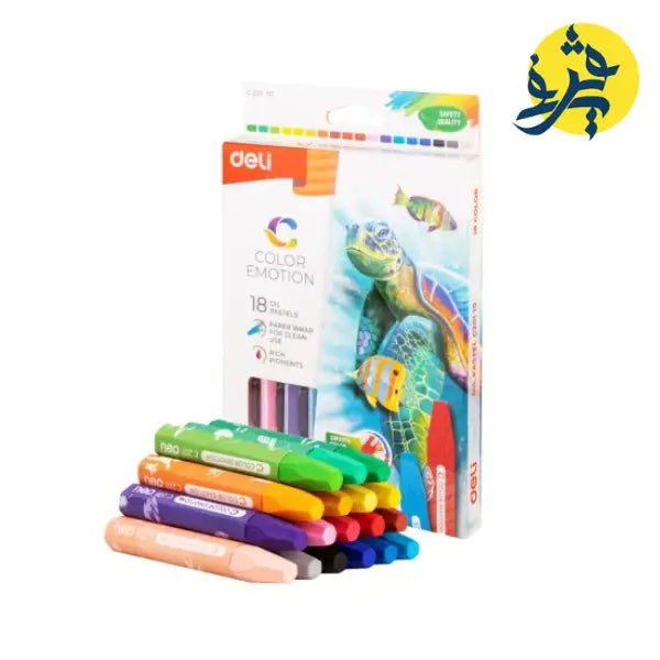 Pastel à l’huile Boite de 18 couleurs vives - Deli