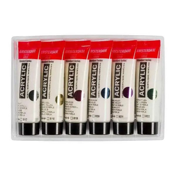 Peinture acrylique nacre Amsterdam Pearl-6 Tubes de 20 ml-