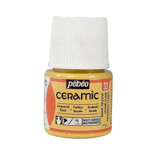 Charger l&#39;image dans la visionneuse de la galerie, Peinture Céramique Pébéo Jaune clair 45ml S - Guerfi Store
