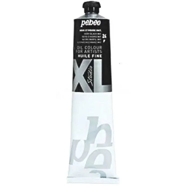 Peinture HUILE FINE XL tube de 200 ml Noir d’ivoire Pébéo