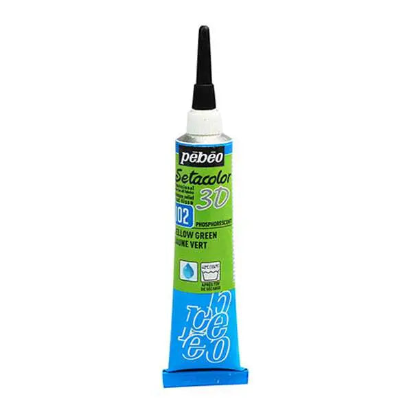 Peinture tissu Setacolor 3D phosphorescent Jaune vert 20 ml