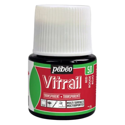 Charger l&#39;image dans la visionneuse de la galerie, Peinture Vitrail Opale Pébéo Rouge 45ml S
